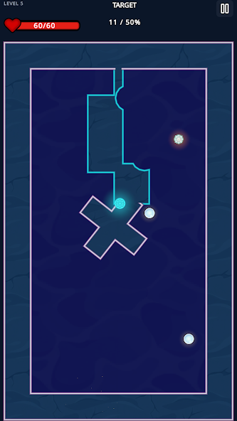 LandSlicer gameplay showing a cyan trail carving a new section from the territory
